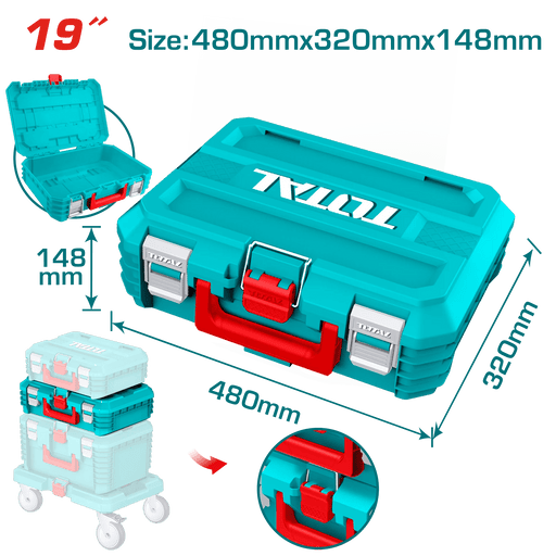 Caisse à Outils Plast Empilable TOTAL TPBXS102 480x320x130mm - TOTAL TOOLS TUNISIA Site officiel | Station d'outils