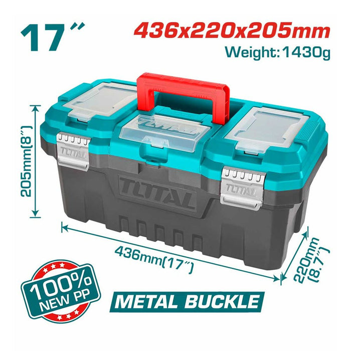 Caisse à outils plastique 17″ TOTAL TPBX0172 - TOTAL TOOLS TUNISIA Site officiel | Station d'outils