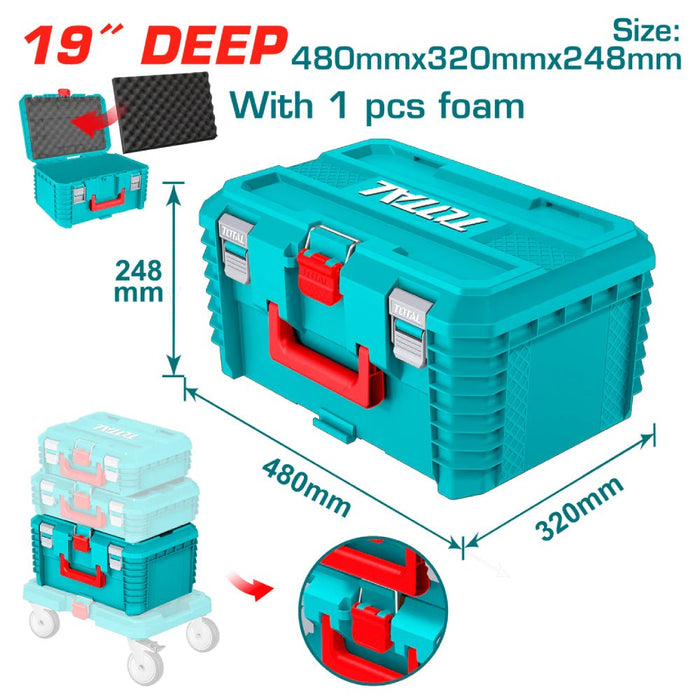 CAISSE A OUTILS PLASTIQUE EMPILABLE TPBXS103 - TOTAL TOOLS TUNISIA Site officiel | Station d'outils