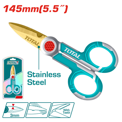 Ciseaux d’électricien TOTAL THT1155871 – 145 mm - TOTAL TOOLS TUNISIA Site officiel | Station d'outils