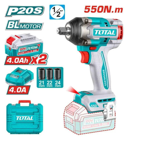 CLE A CHOC 1/2″ 550NM 20V 2.4AH/CH TIWLI2055 - TOTAL TOOLS TUNISIA Site officiel | Station d'outils