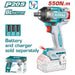 CLE A CHOC 1/2″ 550NM 20V 2AH S/BAT TIWLI20551 - TOTAL TOOLS TUNISIA Site officiel | Station d'outils