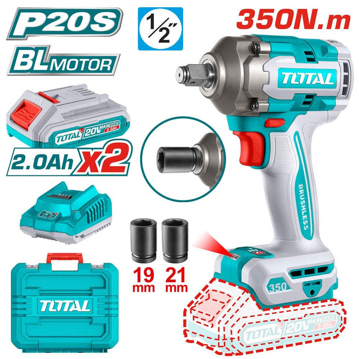 Clé À Choc Brushless 20V 350 Nm 1/2 Pouce TIWLI2035 Total - TOTAL TOOLS TUNISIA Site officiel | Station d'outils