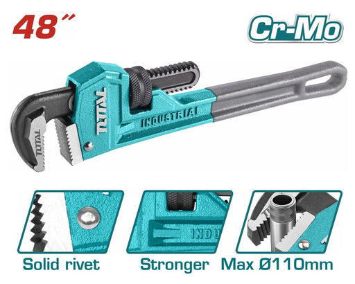 Clé à Tube Industrielle TOTAL 48 Pouces Cr Mo Haute Résistance THT171486 - TOTAL TOOLS TUNISIA Site officiel | Station d'outils