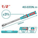 Clé dynamométrique 1/2″ 40–220 Nm TOTAL THPTW1220N6 - TOTAL TOOLS TUNISIA Site officiel | Station d'outils