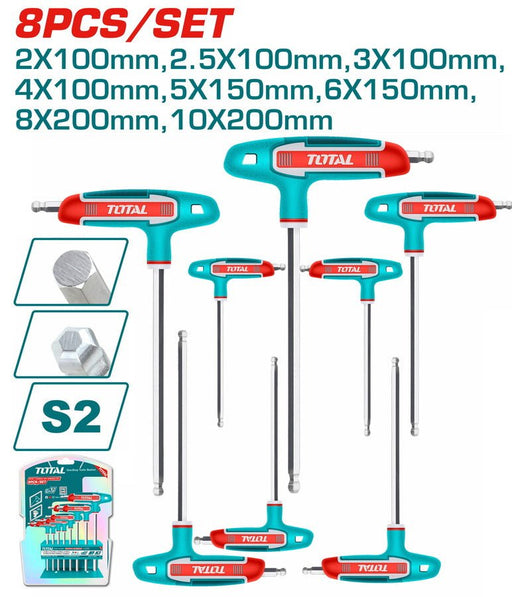 Clés Hexagonales Bille 8 Pièces Poignée T TOTAL THHW80826 - TOTAL TOOLS TUNISIA Site officiel | Station d'outils