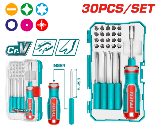 Coffret Tournevis JX30– TOTAL TUNISIA Ergonomie–TACSD30306 - TOTAL TOOLS TUNISIA Site officiel | Station d'outils