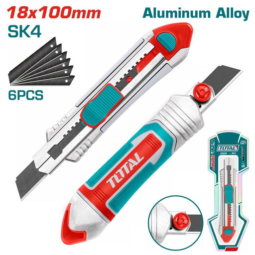 Couteau Cutter 100mm Double Lame Sécable 6 Pièces TG5121806 - TOTAL TOOLS TUNISIA Site officiel | Station d'outils