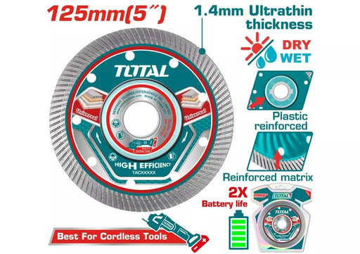 DISQUE DIAMANT A BETON 125MM 5″ TAC2151251 - TOTAL TOOLS TUNISIA Site officiel | Station d'outils
