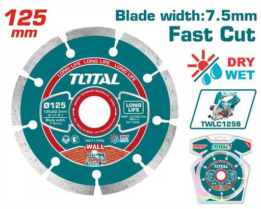 Disque Diamanté 125mm X 22,2mm Total TWLC1256 Longue Vie - TOTAL TOOLS TUNISIA Site officiel | Station d'outils