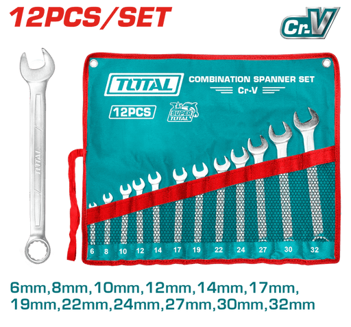 Ensemble Clés Mixtes Total 12 Pièces 6 32 MM Acier Cr V - TOTAL TOOLS TUNISIA Site officiel | Station d'outils
