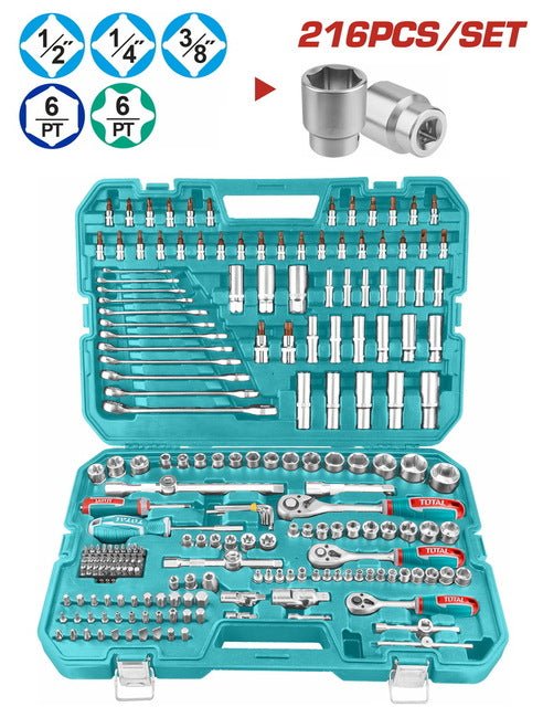 Ensemble D Outils TOTAL 216 Pièces Bricolage THKTHP22166 - TOTAL TOOLS TUNISIA Site officiel | Station d'outils