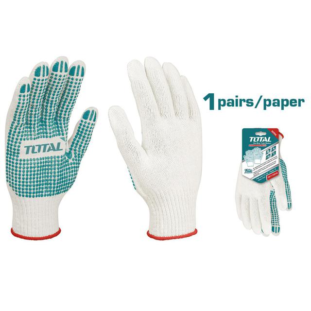 Gants De Travail En Coton Avec Picots Antidérapants En PVC TOTAL TSP11102 Taille Standard - TOTAL TOOLS TUNISIA Site officiel | Station d'outils