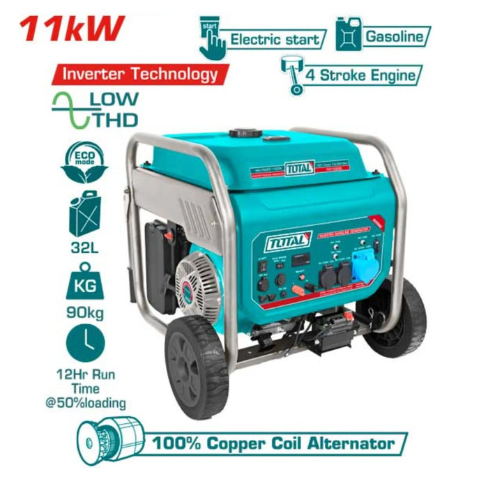 Groupe Électrogène Inverter Total 11 KW Faible THD Essence TP3120006 - TOTAL TOOLS TUNISIA Site officiel | Station d'outils