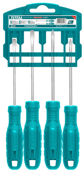 Jeu Tournevis THTDC250401 Plat et Cruciforme Cr V Ergonomique Antidérapant - TOTAL TOOLS TUNISIA Site officiel | Station d'outils