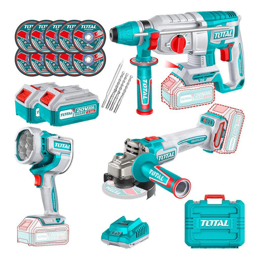 KIT OUTILLAGE 3EN1 20V 2X4AH TOSLI250183 TOTAL - TOTAL TOOLS TUNISIA Site officiel | Station d'outils
