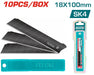 Lames Cutter SK4 18x100 Mm 10 Pièces Avec Étui Précises TOTAL TOOLS THTCB181 - TOTAL TOOLS TUNISIA Site officiel | Station d'outils