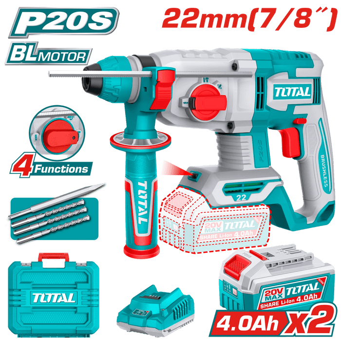 MARTEAU PERFORATEUR 20V 2.4AH/CH TRHLI212282 - TOTAL TOOLS TUNISIA Site officiel | Station d'outils
