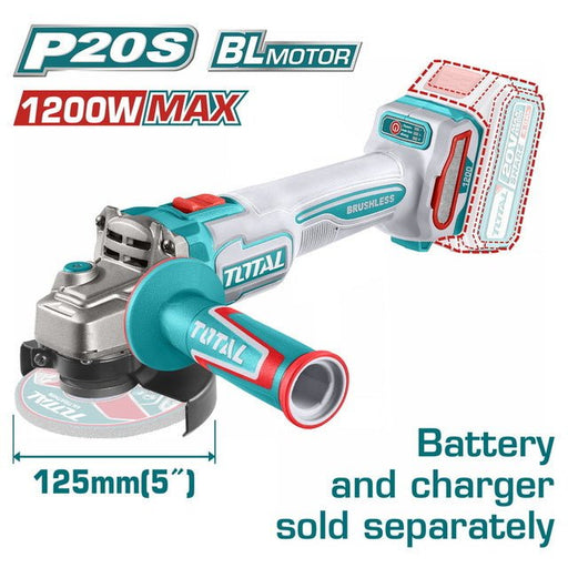 Meuleuse Sans Fil 20V 1200W 125 Mm Total Tagli221253 - TOTAL TOOLS TUNISIA Site officiel | Station d'outils