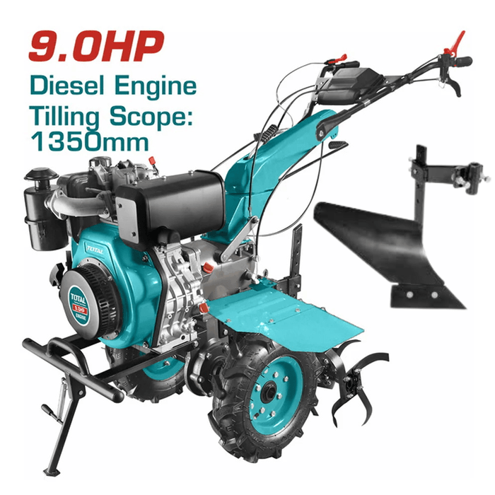 Motoculteur 9HP Diesel TOTAL TDC13501D Monocylindre 4 Temps Refroidi Par Air Démarrage Électrique - TOTAL TOOLS TUNISIA Site officiel | Station d'outils