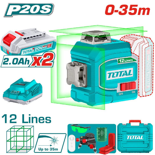 Niveau laser vert 3D TOTAL TLL3012165 – 12 lignes, 20 V - TOTAL TOOLS TUNISIA Site officiel | Station d'outils