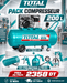 Pack compresseur TOTAL 200 L 3 CV + kit pneumatique 5 pièces - TOTAL TOOLS TUNISIA Site officiel | Station d'outils