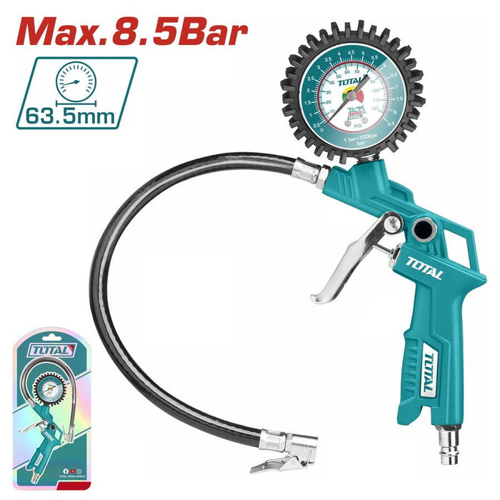 Pistolet De Gonflage Avec Manomètre 8,5 Bar Aluminium Durable - TOTAL TOOLS TUNISIA Site officiel | Station d'outils