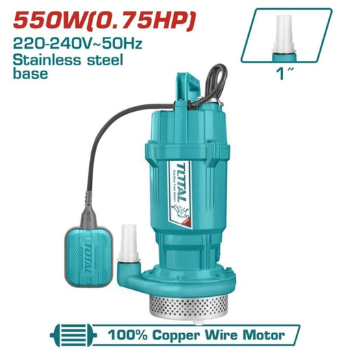 Pompe Submersible 550 W 0,75 CV Total TWP65506 Sortie 1 Pouce TWP65506 - TOTAL TOOLS TUNISIA Site officiel | Station d'outils