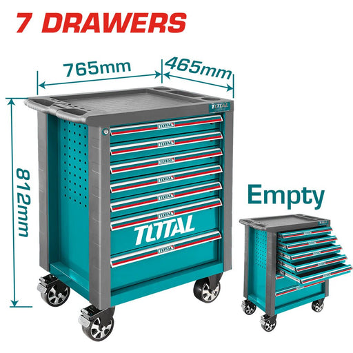 Servante Vide 7 Tiroirs Atelier Avec Roulettes 765x465mm - TOTAL TOOLS TUNISIA Site officiel | Station d'outils