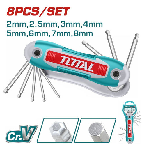 THT1061836 – Clé Hexagonale Tête Sphérique TOTAL 2–8 mm - TOTAL TOOLS TUNISIA Site officiel | Station d'outils