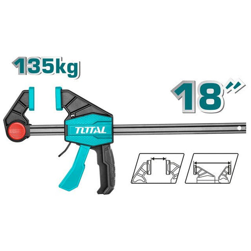 THT1346801 PINCES À BARRE RAPIDE TOTAL 80x450 Serrage 135kg - TOTAL TOOLS TUNISIA Site officiel | Station d'outils
