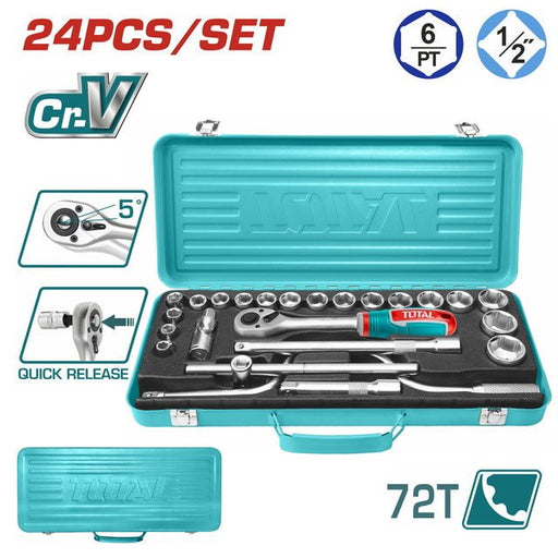 THT141253 - Ensemble Douilles 1/2 TOTAL 24 Pièces - Pratique - TOTAL TOOLS TUNISIA Site officiel | Station d'outils