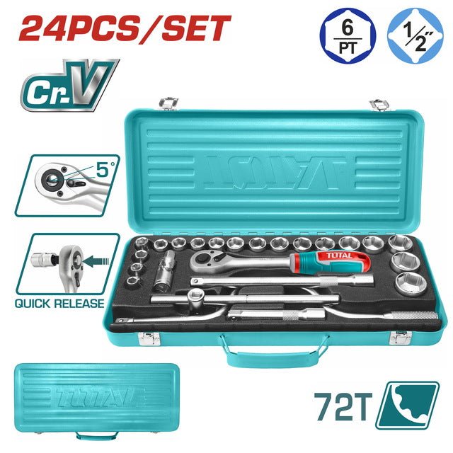 THT141253 - Ensemble Douilles 1/2 TOTAL 24 Pièces - Pratique - TOTAL TOOLS TUNISIA Site officiel | Station d'outils