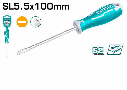 THT265100 Tournevis Plat Magnétique TOTAL 5.5 x 100 mm Usage - TOTAL TOOLS TUNISIA Site officiel | Station d'outils