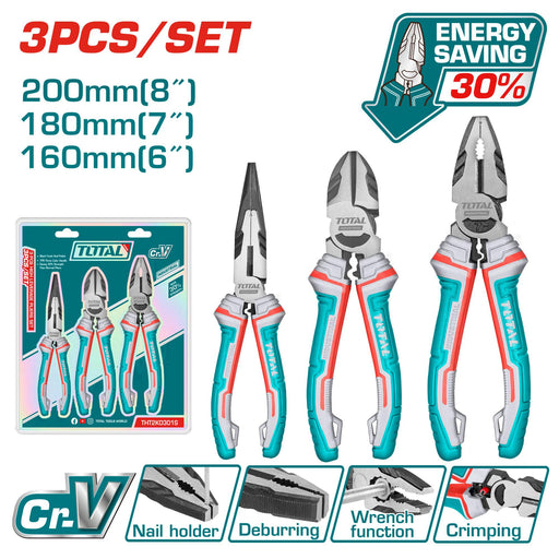THT2K0301S - Pinces Levier TOTAL 200/180/160mm - Ensemble Pro - TOTAL TOOLS TUNISIA Site officiel | Station d'outils