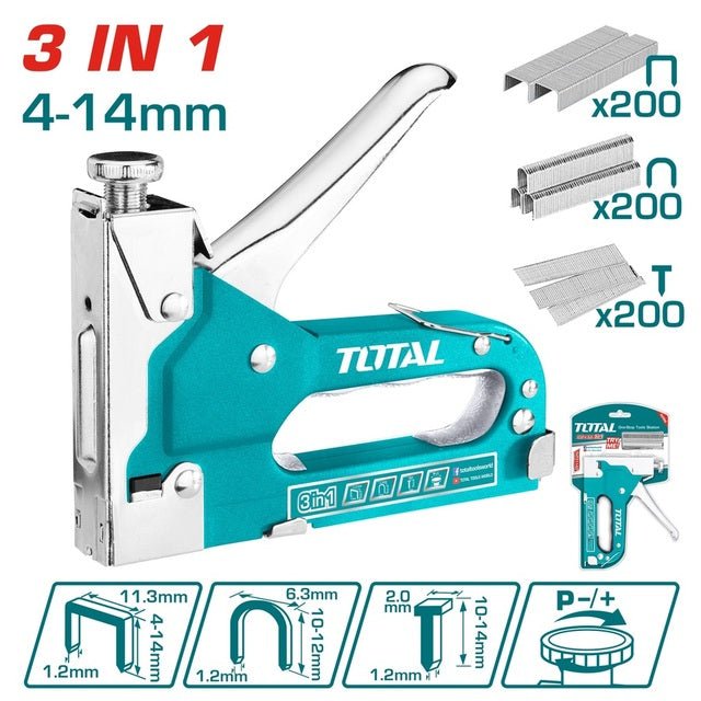 [THT31143] Agrafeuse TOTAL 3En1 4 - 14 mm Polyvalente Meubles - TOTAL TOOLS TUNISIA Site officiel | Station d'outils