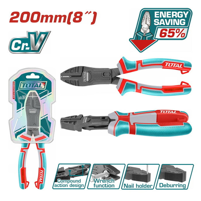 Pince Coupante Diagonale 200mm Cr V TOTAL Économie 65