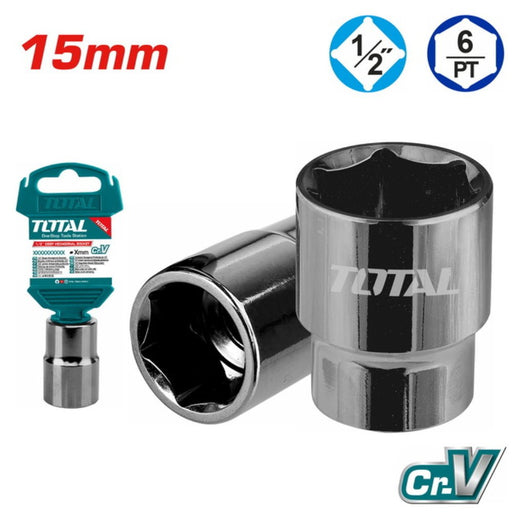 THTST12151 – Douille Hexagonale TOTAL 15mm 1/2 Pouce Outil - TOTAL TOOLS TUNISIA Site officiel | Station d'outils