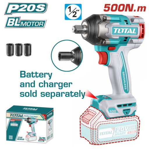 TIWLI20501 Clé À Choc TOTAL 1/2 Pouce 500Nm 20V Pour Pro - TOTAL TOOLS TUNISIA Site officiel | Station d'outils