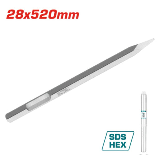 TOTAL Burin Pointu 28x520mm SDS HEX Pour Démolition Lourde TAC15342811 - TOTAL TOOLS TUNISIA Site officiel | Station d'outils