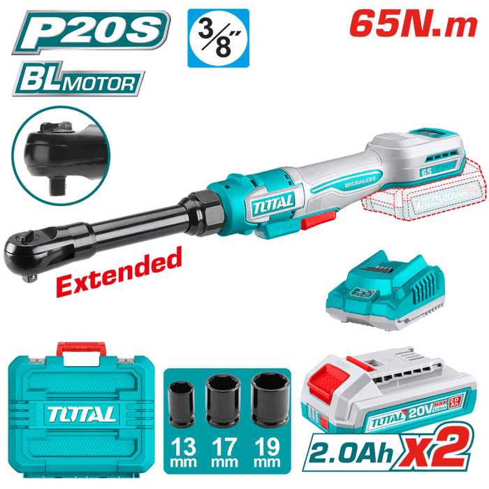 TOTAL Clé À Cliquet Sans Fil P20S 20 V Sans Charbon 65 Nm TDRLI2065292 - TOTAL TOOLS TUNISIA Site officiel | Station d'outils