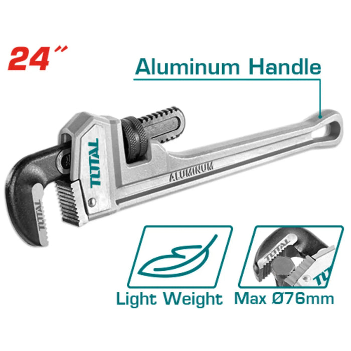 TOTAL Clé À Tube Aluminium 24 Pouces Légère Robuste Tuyauterie Ø76mm THTAL17246 - TOTAL TOOLS TUNISIA Site officiel | Station d'outils