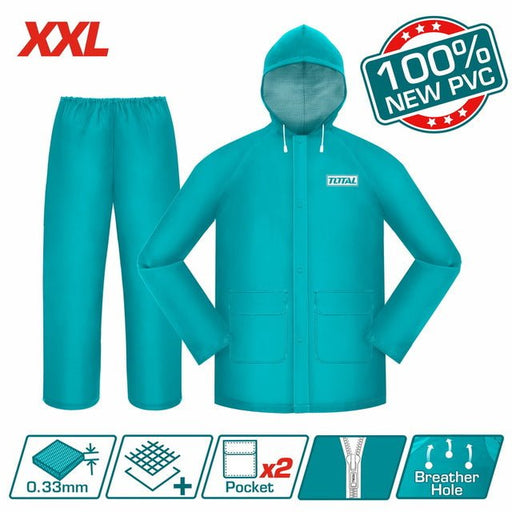 Total Combinaison Pluie Veste Et Pantalon THTRS031 XXL - TOTAL TOOLS TUNISIA Site officiel | Station d'outils
