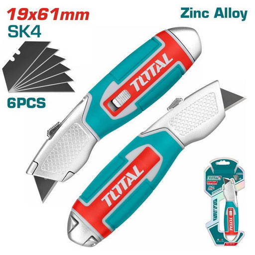 TOTAL Cutter Lame 19x61mm SK4 Rétractable 6 Lames TG5126101 - TOTAL TOOLS TUNISIA Site officiel | Station d'outils