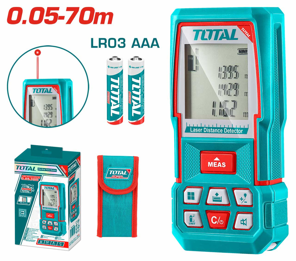 TOTAL TMT57026 Accurate and Portable Laser Distance Detector