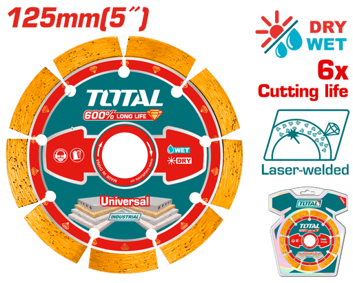 TOTAL Disque Diamant Universel 125 mm Segmenté Pour Construction TAC2171251 - TOTAL TOOLS TUNISIA Site officiel | Station d'outils