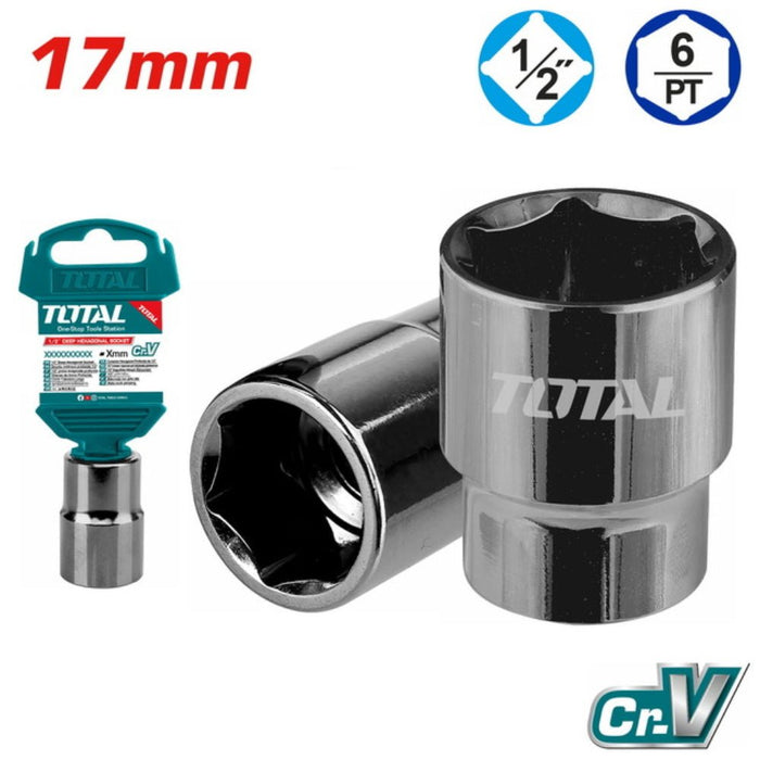 Total Douille Hexagonale 17 Mm CrV Haute Performance Fiabilite THTST12171 - TOTAL TOOLS TUNISIA Site officiel | Station d'outils