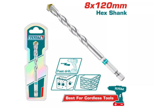 TOTAL Foret Béton 8x120 mm Hex Shank Pour Perçage Professionnel TAC280812 - TOTAL TOOLS TUNISIA Site officiel | Station d'outils