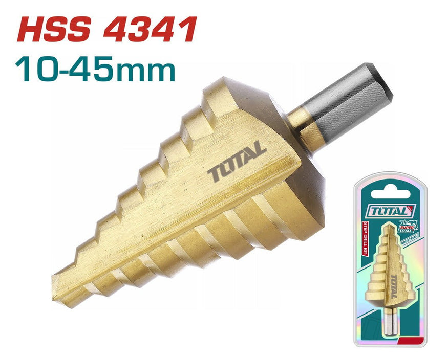 TOTAL Foret Étagé HSS 4341 10 À 45 Mm Or Fin Pour Perçage Pro TAC75104501 - TOTAL TOOLS TUNISIA Site officiel | Station d'outils