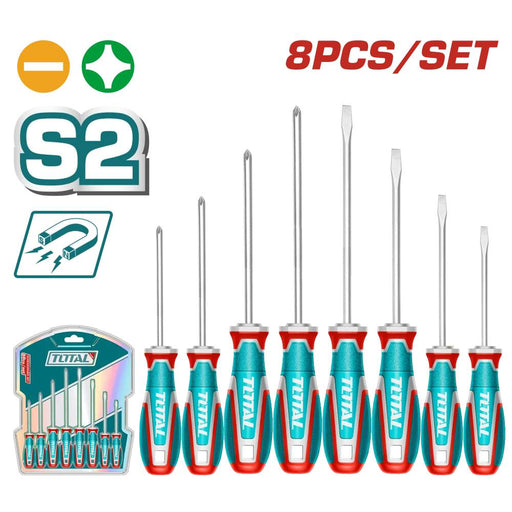 Total Jeu De 8 Tournevis En Acier S2 Professionnels TKSDS0846 - TOTAL TOOLS TUNISIA Site officiel | Station d'outils